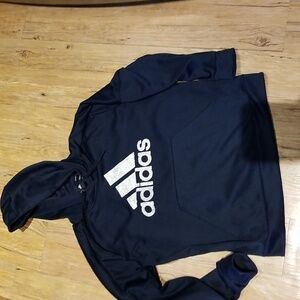 Adidas navy w/ silver glittery letters hoodie EUC sz XL